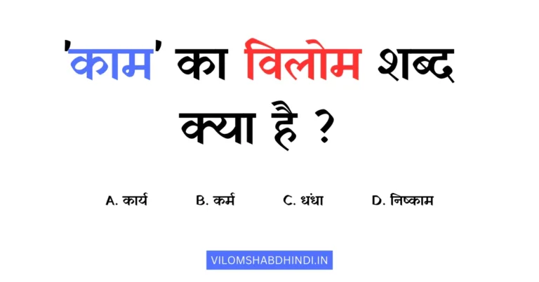 काम का विलोम शब्द क्या होता है? – Kam Ka Vilom Shabd In Hindi