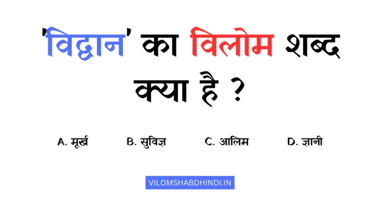 विद्वान का विलोम शब्द क्या है? Vidwan Ka Vilom Shabd Kya Hoga